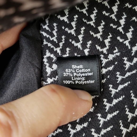 Saks Fifth Avenue Black Label Black White Geometric 2 Way Zip Jacket 4 - Picture 15 of 15